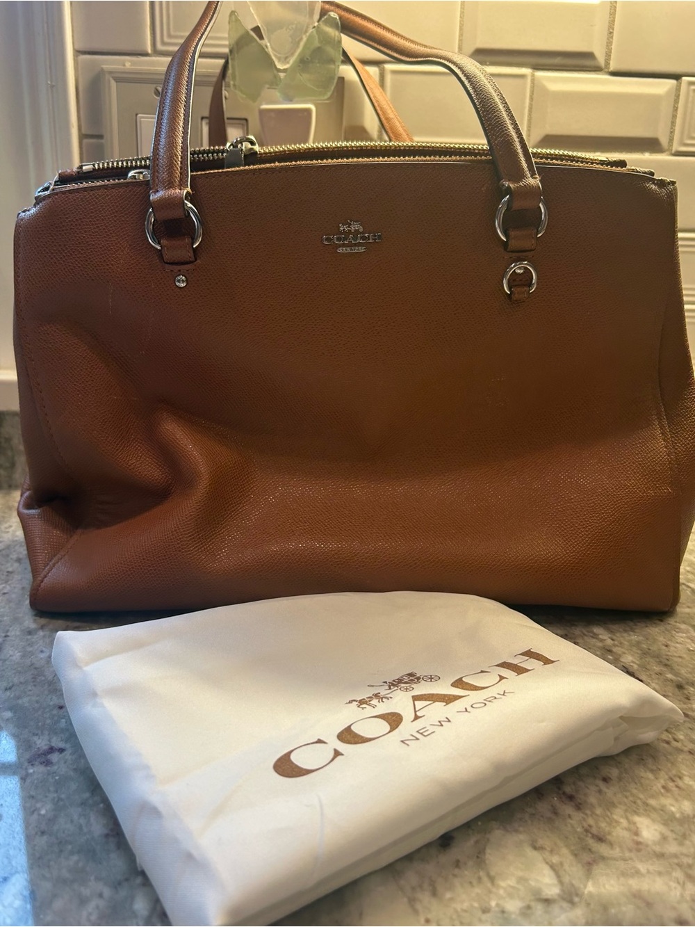 Coach Cognac Leather Satchel